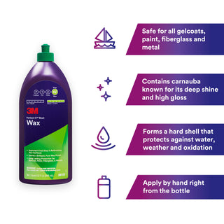 3M Perfect-It Boat Wax, 36113, 1 qt (32 fl oz/946 mL)