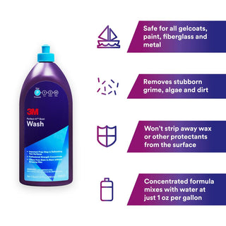 3M Perfect-It Boat Wash, 09035, 1 qt (32 fl oz/946 mL)