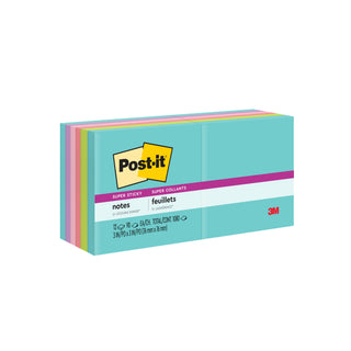 Post-it® Super Sticky Notes 654-12SSMIA, 3 in x 3 in (76 mm x 76 mm)