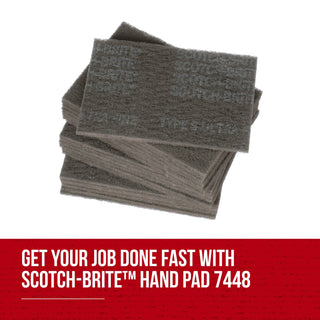 Scotch-Brite Hand Pad 7448, HP-HP, SiC Ultra Fine, Gray, 6 in x 9 in