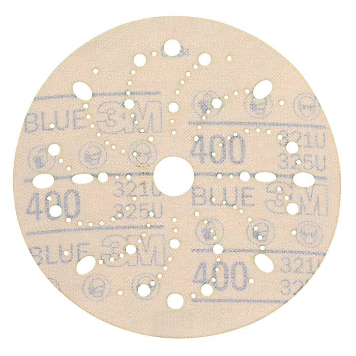 3M Hookit Blue Abrasive Disc 321U Multi-hole, 36181, 6 in, 400
