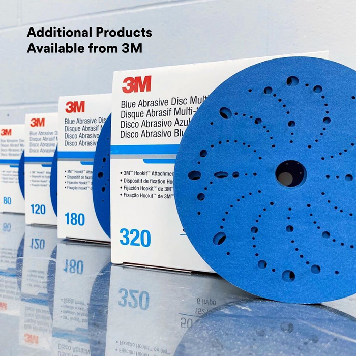3M Hookit Blue Abrasive Disc 321U Multi-hole, 36181, 6 in, 400