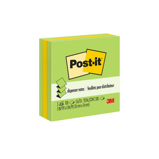 Post-it® Dispenser Pop-up Notes 3301-3AU-FF, 3 in x 3 in (76 mm x 76 mm)