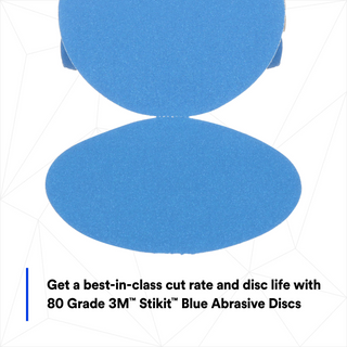 3M Stikit Blue Abrasive Disc Roll, 36202, 6 in, 80 grade, 50 discs per
roll