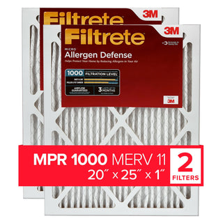 Filtrete Allergen Defense Filter AD03-2PK-6E-NA, MPR 1000, 20 in x 25in x 1 in