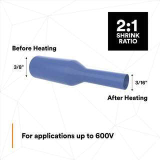 3M Heat Shrink Thin-Wall Tubing FP-301-3/8-Blue-200`: 200 ft spoollength