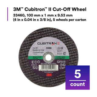 3M Cubitron II Cut-Off Wheel, 33460, 100 mm x 1 mm x 9.53 mm