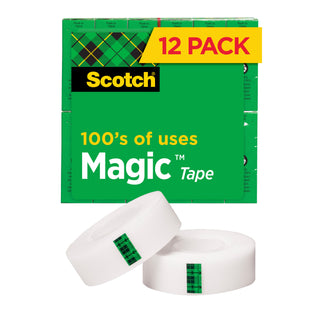 Scotch® Magic Transparent Tape 810K12, 3/4 in x 1000 in 12 pack