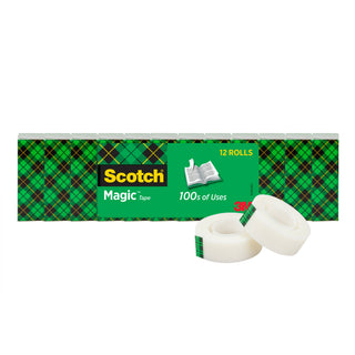 Scotch® Magic Transparent Tape 810K12, 3/4 in x 1000 in 12 pack