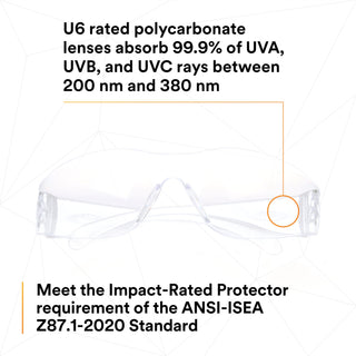 3M Virtua Protective Eyewear 11326-00000-20 Clear Temples Clear HardCoat Lens