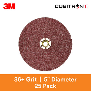 3M Cubitron II Fibre Disc 982C, 80+, TN Quick Change, 5 in, DieTN500P