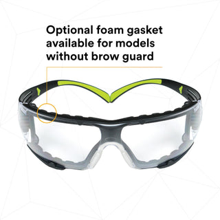 3M SecureFit Safety Glasses SF401AF-FM, Foam, Clear Anti-fog Lens