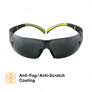 3M SecureFit Protective Eyewear SF402AF, Gray Anti-fog Lens