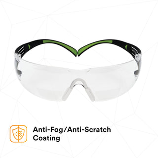 3M SecureFit Protective Eyewear SF420AF, Clear Lens, +2.0 Diopter