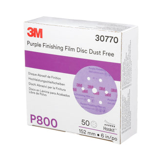 3M Hookit Purple Finishing Film Abrasive Disc 260L, 30770, 6 in, Dust
Free, P800