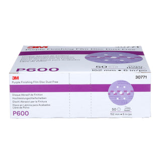 3M Purple Finishing Film Hookit Disc Dust-Free, 30771, 6 in, P600