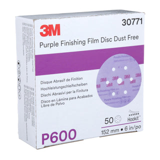 3M Purple Finishing Film Hookit Disc Dust-Free, 30771, 6 in, P600