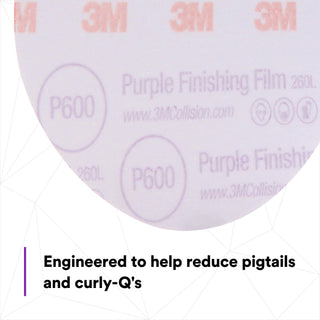 3M Hookit Purple Finishing Film Abrasive Disc 260L, 30671, 6 in, P600