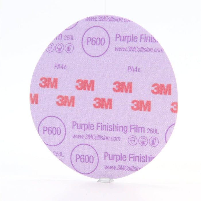 3M Hookit Purple Finishing Film Abrasive Disc 260L, 30671, 6 in, P600