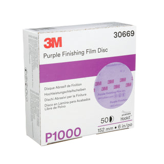 3M Hookit Purple Finishing Film Abrasive Disc 260L, 30669, 6 in,P1000