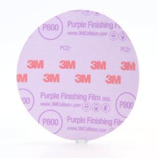 3M Hookit Purple Finishing Film Abrasive Disc 260L, 30670, 6 in, P800