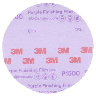 3M Hookit Purple Finishing Film Abrasive Disc 260L, 30667, 6 in,P1500