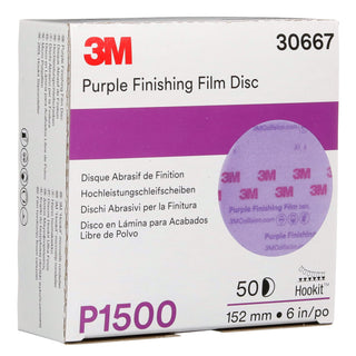 3M Hookit Purple Finishing Film Abrasive Disc 260L, 30667, 6 in,P1500