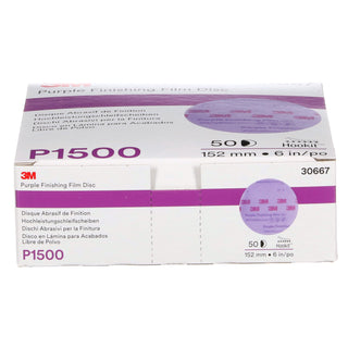 3M Hookit Purple Finishing Film Abrasive Disc 260L, 30667, 6 in,P1500