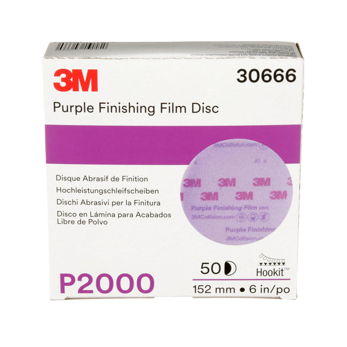 3M Hookit Purple Finishing Film Abrasive Disc 260L, 30666, 6 in,
P2000