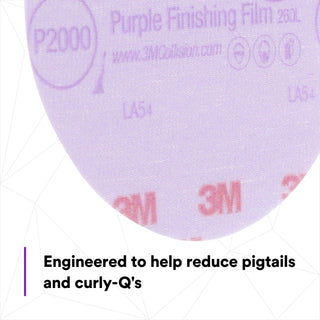 3M Hookit Purple Finishing Film Abrasive Disc 260L, 30666, 6 in,
P2000