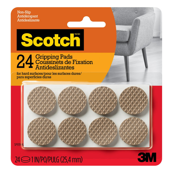 Scotch Gripping Pads 1-in Round, SP939-NA, 24-ct