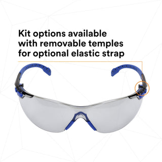 3M Solus 1000-Series Safety Glasses S1107SGAF-KT, Kit, Foam, Strap,
BLU/BLK