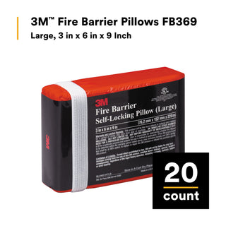 3M Fire Barrier Pillows FB369, Large, 3 in x 6 in x 9 Inch