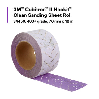 3M Cubitron II Hookit Clean Sanding Sheet Roll, 34450, 400+ grade, 70
mm x 12 m