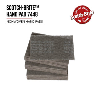 Scotch-Brite Hand Pad 7448B, HP-HP, SiC Ultra Fine, Gray, 6 in x 9 in