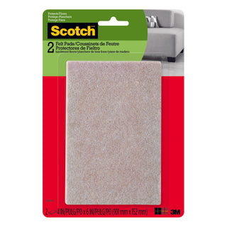 Scotch Easy Cut Felt Pads, SP810-NA, 4 in x 6 in, Beige