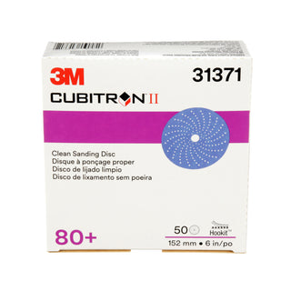 3M Cubitron II Hookit Clean Sanding Abrasive Disc, 31371, 6 in, 80+grade