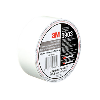 3M Vinyl Duct Tape 3903, White, 2 in x 50 yd, 6.5 mil