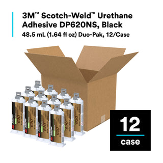 3M Scotch-Weld Urethane Adhesive DP620NS, Black, 48.5 mL Duo-Pak