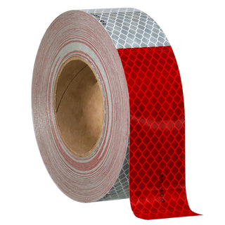 3M Flexible Prismatic Conspicuity Markings 913-326, Red/White, DOT, 2in x 50 yd