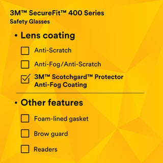 3M SecureFit Safety Glasses SF401SGAF-BLU, Blue/Gray