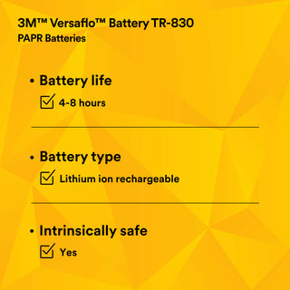 3M Versaflo Battery TR-830/94243(AAD), Intrinsically Safe