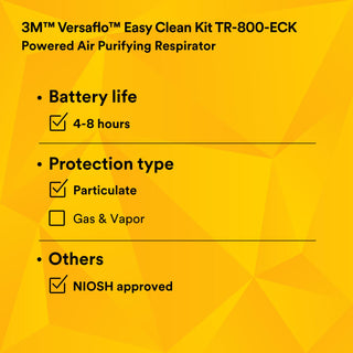 3M Versaflo Powered Air Purifying Respirator Easy Clean Kit
TR-800-ECK