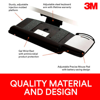 3M Easy Adjust Keyboard Tray with Adjustable Keyboard and MousePlatform