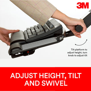 3M Easy Adjust Keyboard Tray with Standard Keyboard and Mouse Platform