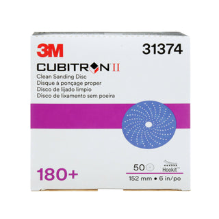 3M Cubitron II Hookit Clean Sanding Abrasive Disc, 31374, 6 in, 180+grade