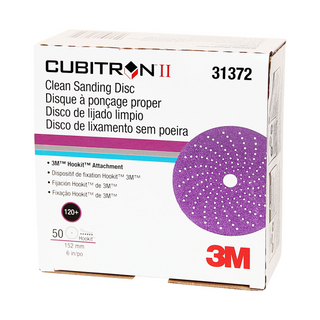 3M Cubitron II Hookit Clean Sanding Abrasive Disc, 31372, 6 in, 120+
grade