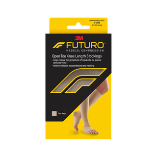 FUTURO Open Toe Knee Length Stockings, 71050EN, Large, Beige