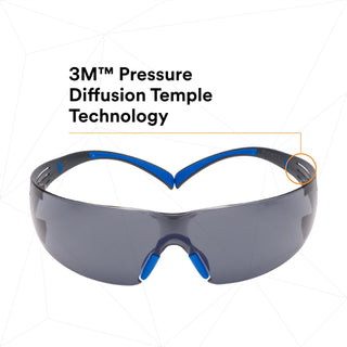 3M SecureFit Safety Glasses SF402SGAF-BLU, Blue/Gray