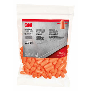 3M Disposable Earplugs, 92800H80-DC, 80 pairs/pack